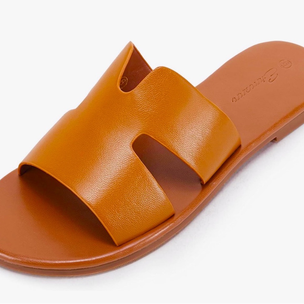 ERMONN “Saddle Brown” Slide Sandals, WM’S SZ- 8.5